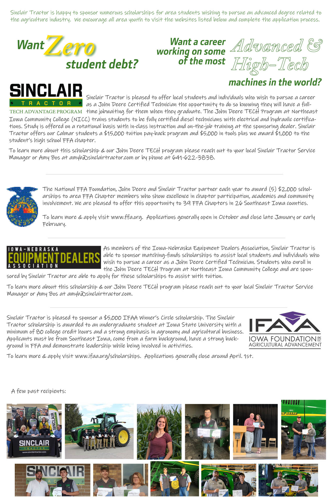 Scholarships Sinclair Tractor Sigourney Iowa